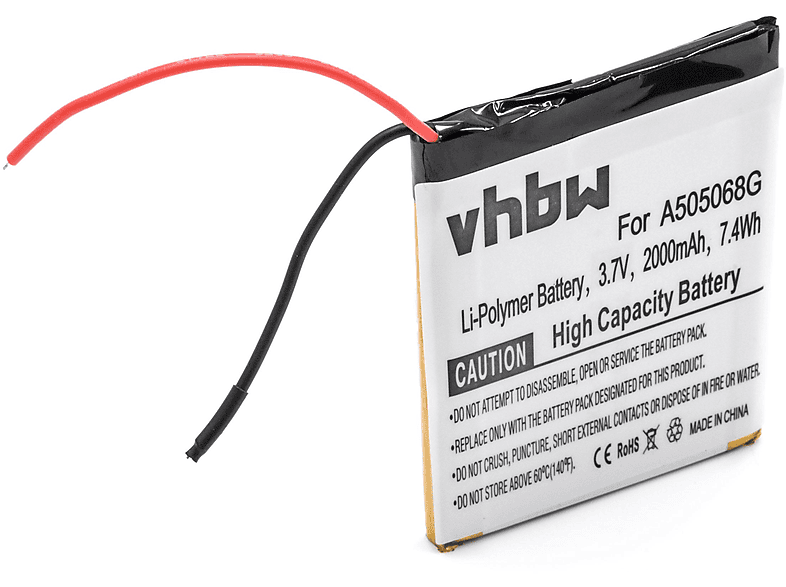 VHBW kompatibel mit Navgear Akku Volt, / Navi, PX-8640-675, RSX-60 - GTX-60 3D, 2000 DVB-T 3.7 Li-Polymer