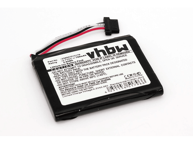 VHBW kompatibel mit Pioneer Avic F310BT, F220BT, F220, U310, U220, U310Bt Li-Ion Akku - Navi, 3.7 Volt, 790