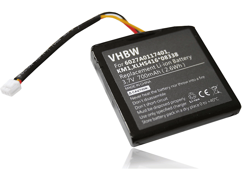 Europe mit 125 Europe VHBW kompatibel 3.7 Via - 120 Traffic, Via Traffic Via Navi, 130, Akku 700 TomTom Via Li-Ion Volt, 125,
