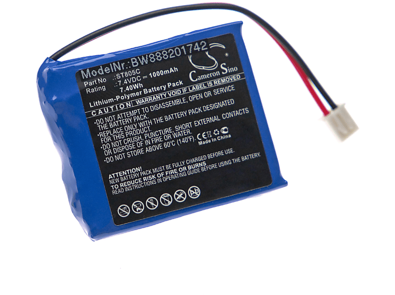VHBW kompatibel mit 7.4 Akku - Senter Messgerät, Li-Polymer Volt, ST805C 1000