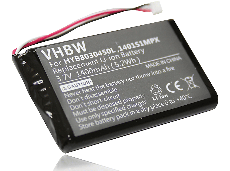 VHBW kompatibel mit VDO Dayton PN1000, PN3000, PN2050 Li-Ion Akku - Navi, 3.7 Volt, 1400