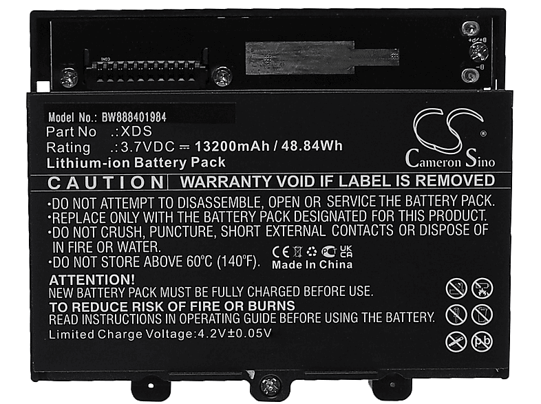 VHBW Ersatz für PeakTech XDS für Li-Ion Akku - Messgerät, 3.7 Volt, 13200