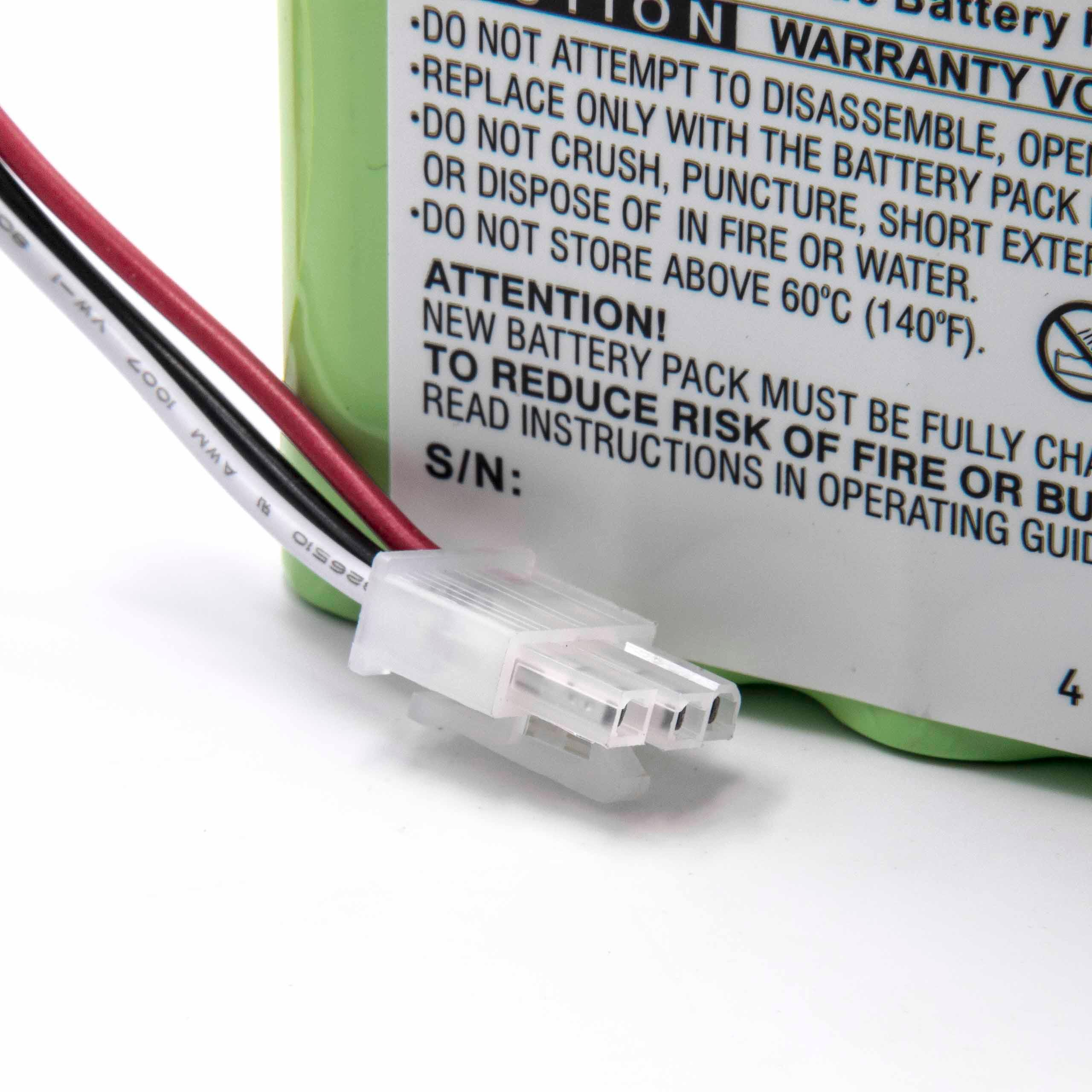 Ein Akku mit roten und schwarzen Drähten. Der Akku hat einen weißen Stecker.