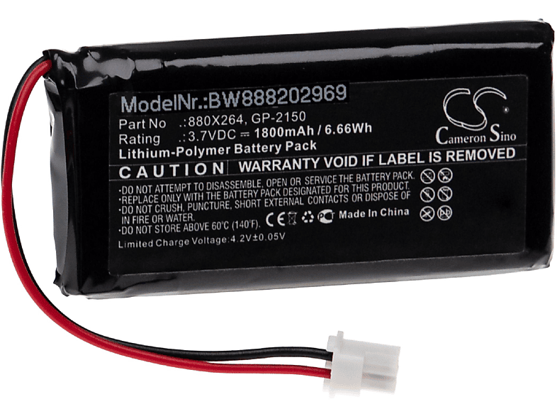 VHBW kompatibel mit EXFO FOT-5200, FOT-5200 CWDM Channel Power Analyzer Li-Polymer Akku - Messgerät, 3.7 Volt, 1800
