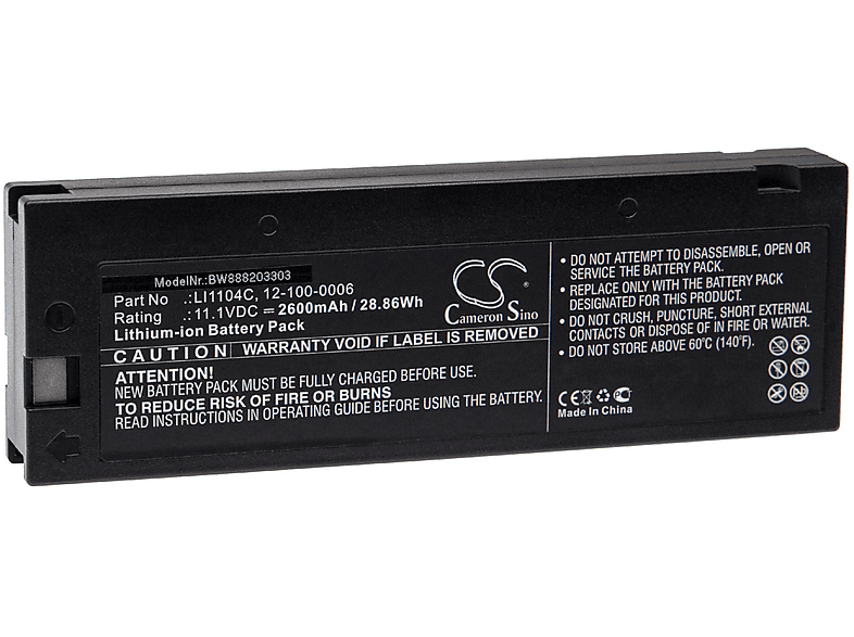 VHBW Ersatz für Biolight LI1104C, für Volt, 11.1 Li-Ion 2600 - 12-100-0006 Medizintechnik, Akku