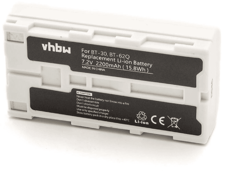 VHBW kompatibel mit Topcon Field Controller FC-2200, FC-2500, GMS-2, GPT-7000i, GPT-7500, GPT-9000 Li-Ion Akku, 7.4 Volt, 2200 mAh