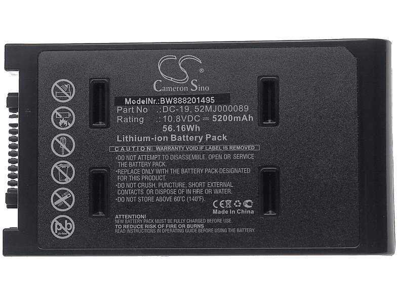 VHBW Ersatz für Yut 52MJ000089, DC-19 für Li-Ion Akku, 10.8 Volt, 5200 mAh