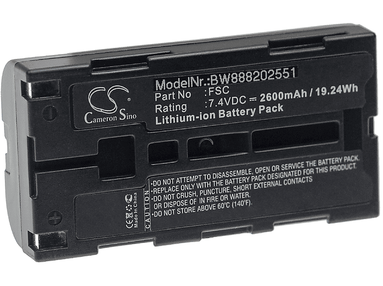 VHBW kompatibel mit Fuji Electric FSCS10A4-00Y Portaflow-C FSC-4 Ultrasonic Li-Ion Akku - Messgerät, 7.4 Volt, 2600