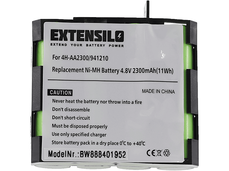 EXTENSILO kompatibel Compex 2300 NiMH mit 4.8 Volt, Medizintechnik, Akku - Sport Sport Elite, Vitality