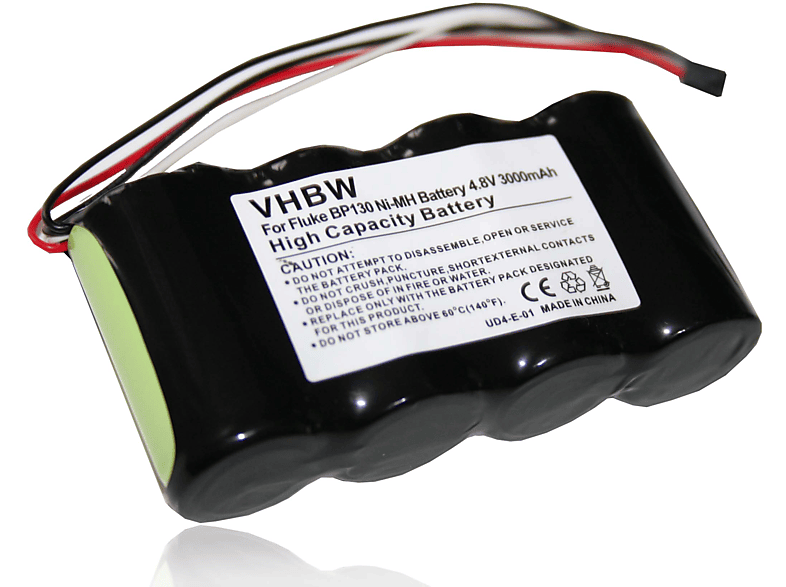 VHBW kompatibel mit Fluke Scopemeter 124s, 123s NiMH Akku - Messgerät, 4.8 Volt, 3000