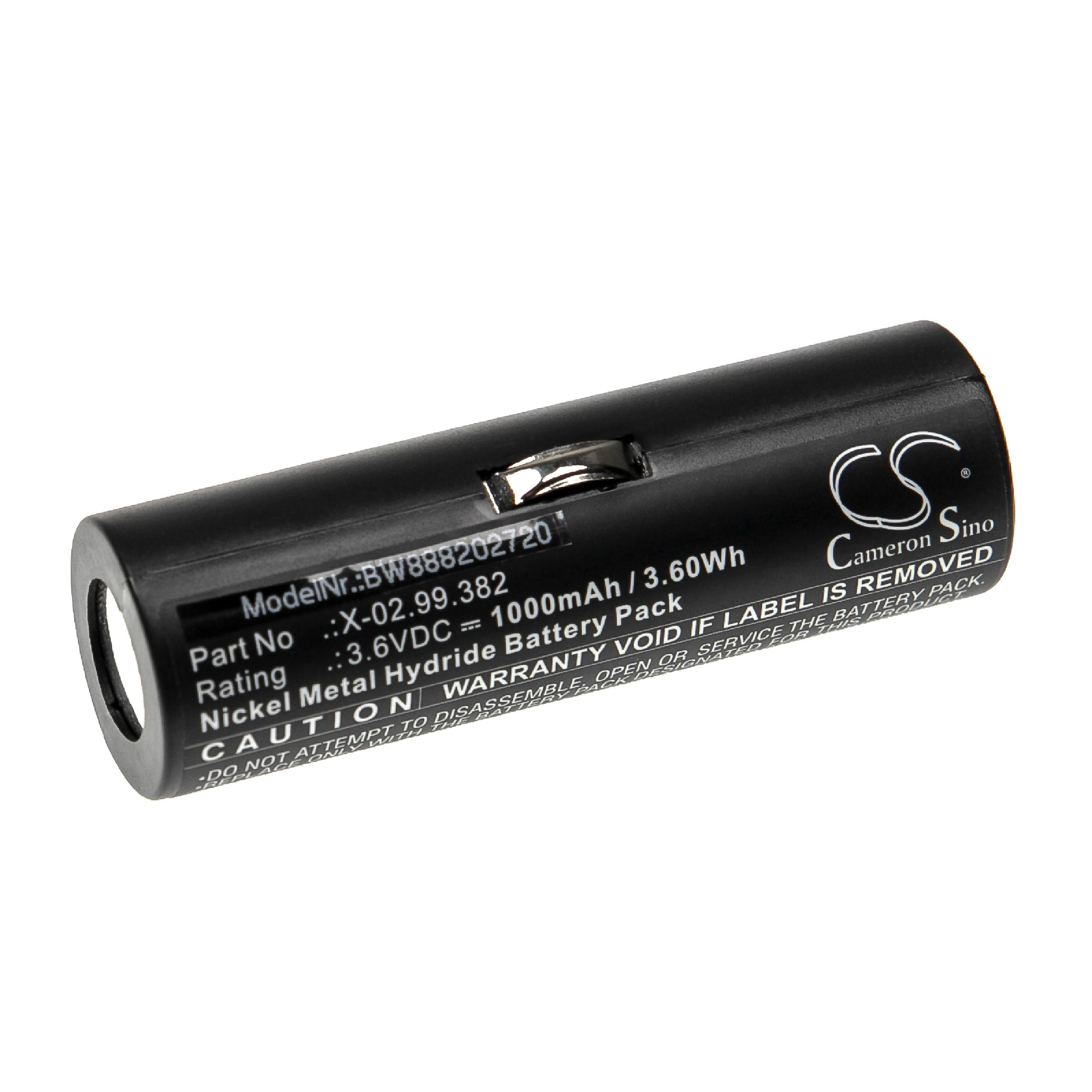 VHBW Ersatz für Heine X-02.99.380, 3.6 Volt, BATT/110904-A1 NiMH Medizintechnik, X-02.99.382, 1000 für - Akku