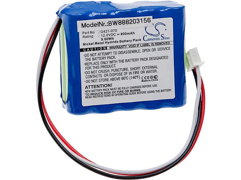 VHBW Ersatz für NSK U421-070 800 Medizintechnik, Akku NiMH 12 - Volt, für