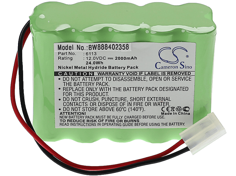 VHBW NiMH kompatibel 12 2000 Volt, CardioRapid Medizintechnik, Akku mit - K360