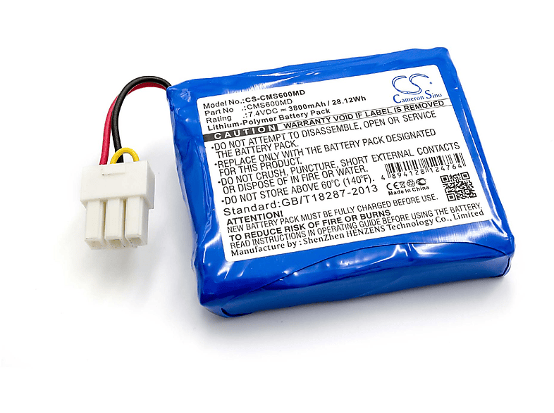 CMS600MD Li-Polymer für 3800 für Medizintechnik, VHBW 7.4 Volt, - Ersatz Contec Akku