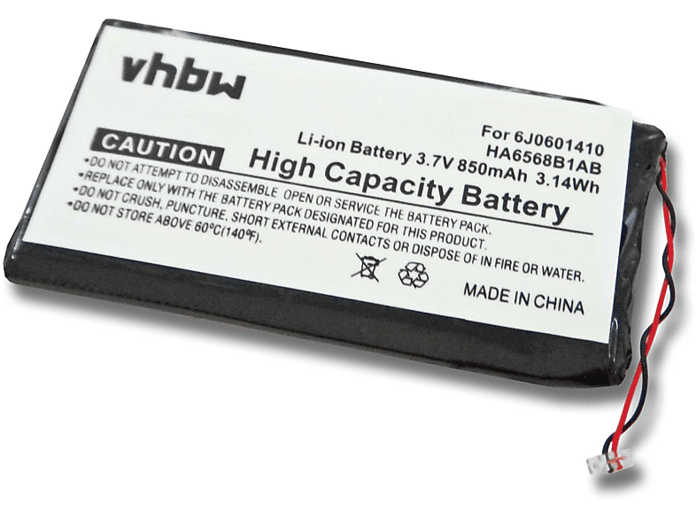 VHBW kompatibel mit Samsung YP-Z5QS Li-Ion Akku - MP3, 3.7 Volt, 850