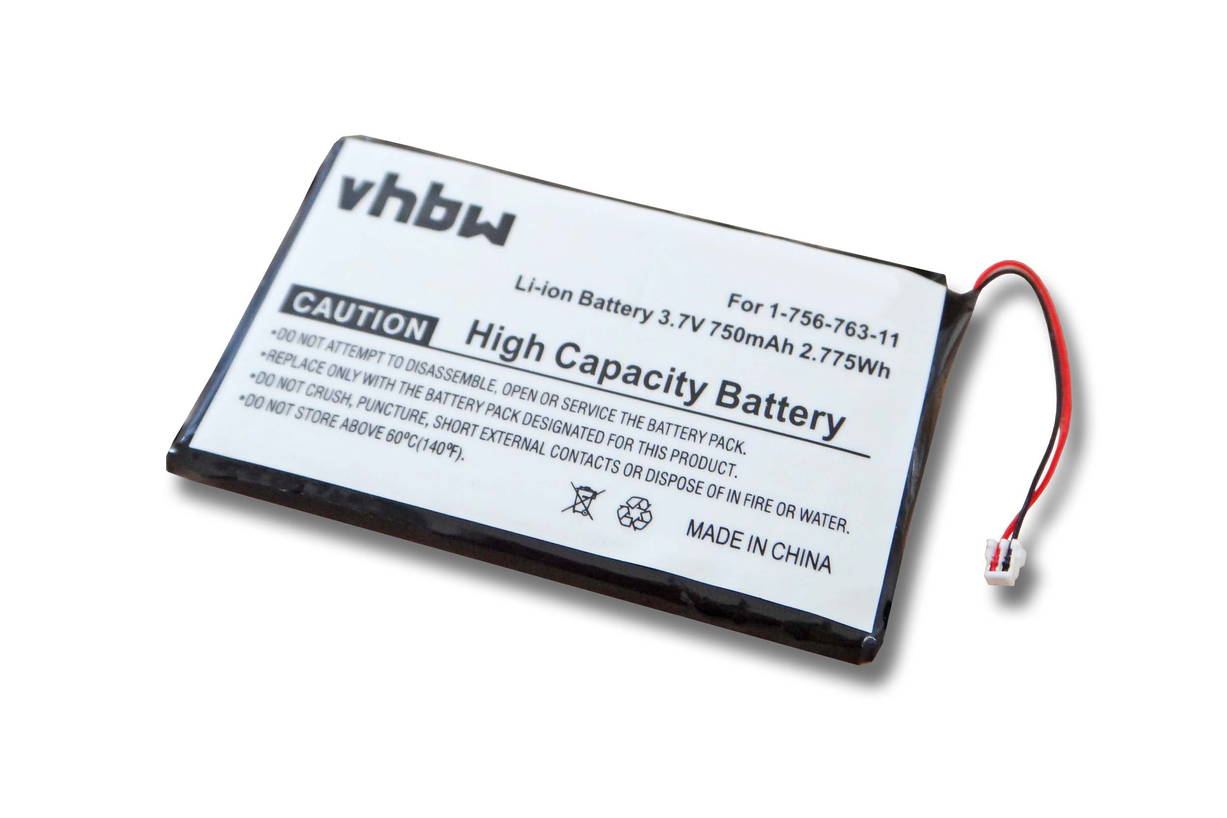 VHBW Ersatz für Akku, 7Y19A60823 mAh Sony Li-Polymer Volt, 750 LIS1401, 1-756-763-11, 3.7 für