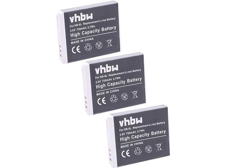VHBW kompatibel 750 Kamera, 210, 3.6 Ixus 25is, 310HS, 105is, mit 85is, Akku 300HS, - Volt, Li-Ion 200is Canon Digital 95is