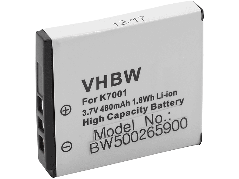kompatibel VHBW HD10 Akku Full Volt, 650 Kamera, mit Li-Ion 3.6 Jay-Tech Videoshot -
