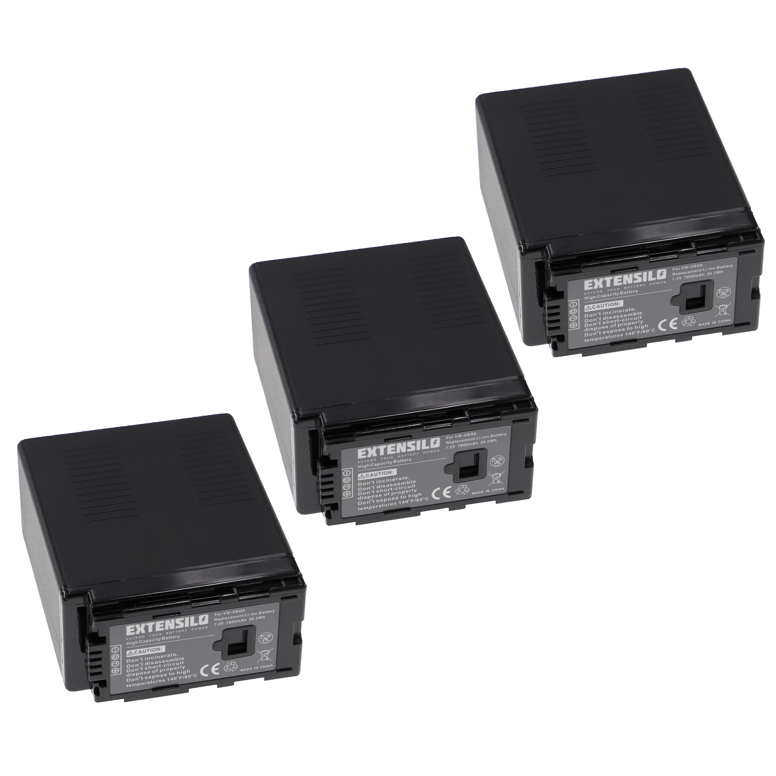 EXTENSILO kompatibel SDR-H48GK 7800 Volt, mit Panasonic Li-Ion PV-GS320, Akku 7.2 Kamera, - SDR-H40, SDR-H50, PV-GS90, SDR-H258GK, PV-GS500