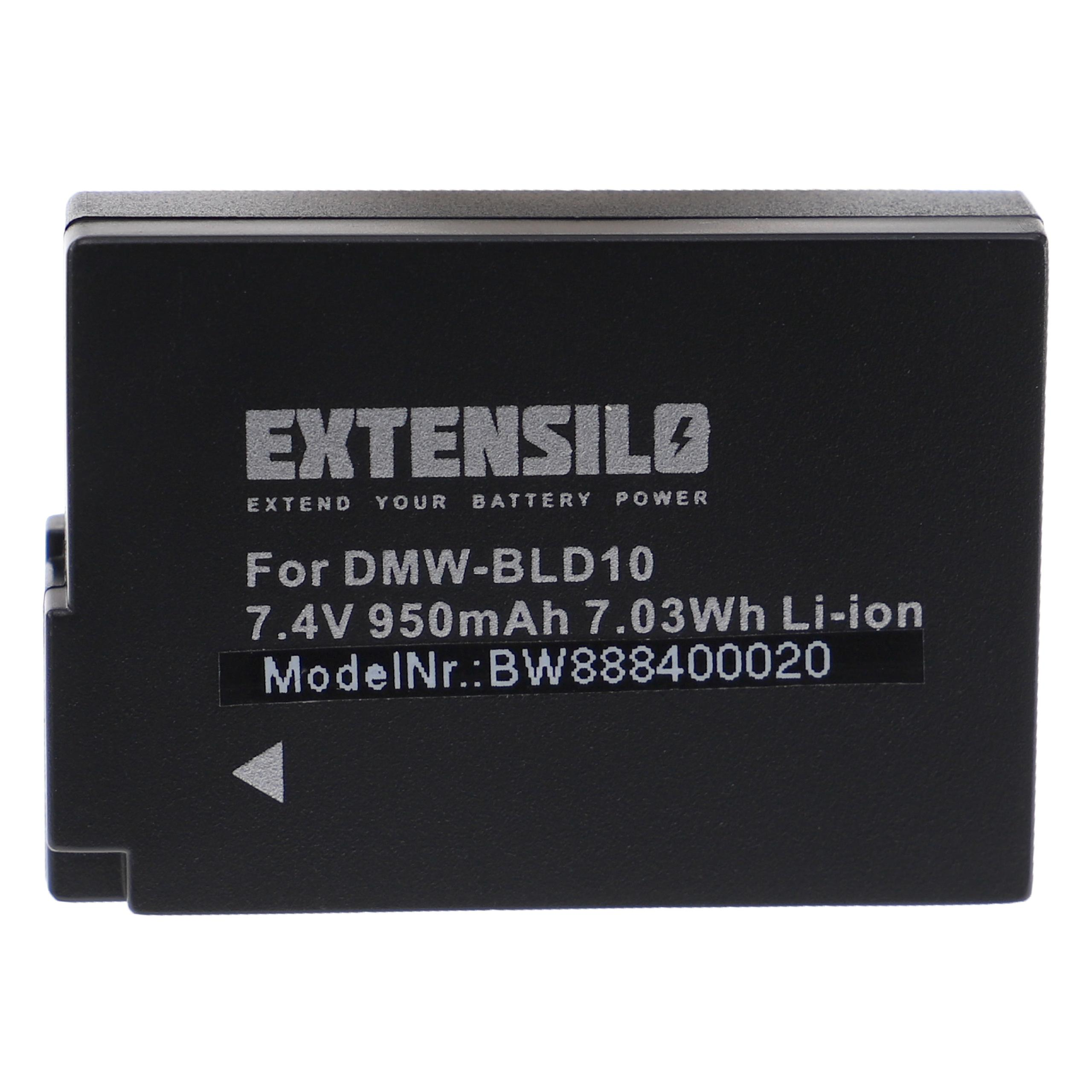 EXTENSILO kompatibel mit Panasonic DMC-G3K, 950 DMC-GF2CK - Kamera, Lumix DMC-GF2C, Volt, Akku 7.4 DMC-GF2, DMC-G3, DMC-G3W, DMC-GF2CR, Li-Ion