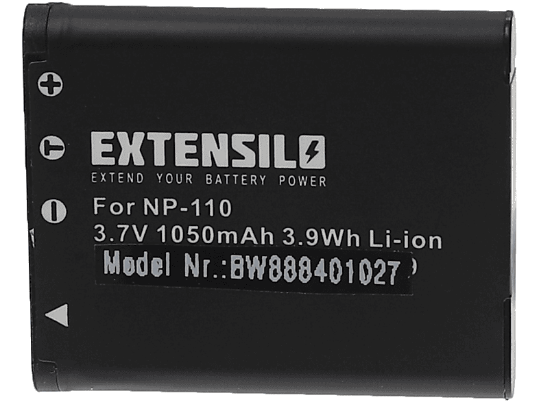 EXTENSILO kompatibel mit Casio Exilim EX-ZR20, Pro EX-F1, EX-ZR15, EX-ZR50 Li-Ion Akku - Kamera, 3.7 Volt, 1050