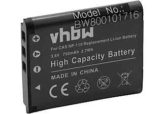 VHBW Ersatz für Casio NP-110, NP-110DBA, NP-110L, NP-160 für Li-Ion Akku, 3.6 Volt, 750 mAh