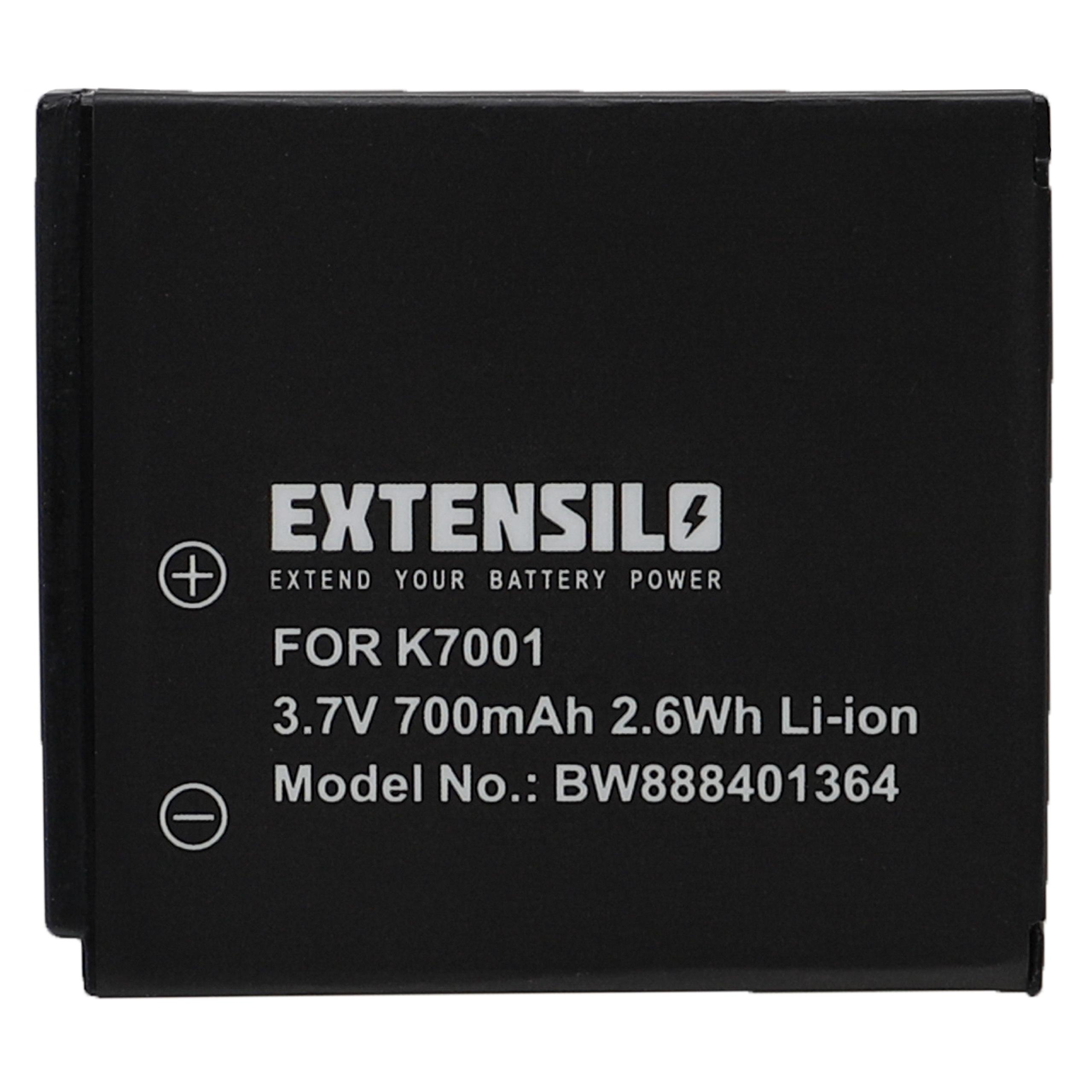 EXTENSILO Volt, Kamera, Kodak für Klic Akku Ersatz 700 - Li-Ion 3.7 7001 für