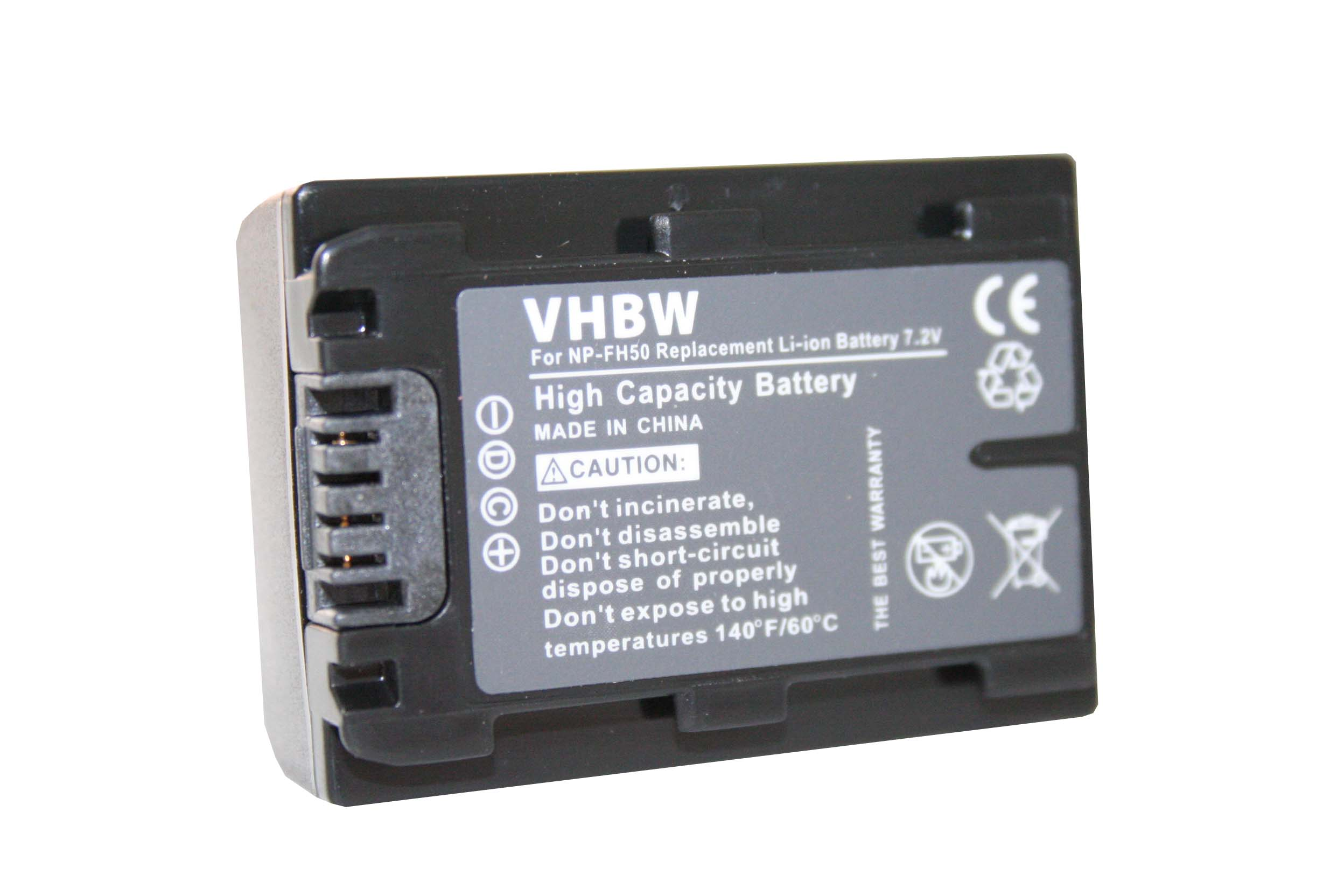 VHBW kompatibel mit Sony Cybershot DSC-HX100V, DSC-HX100, DSC-HX200V 500 Li-Ion - 7.2 Kamera, Volt, Akku