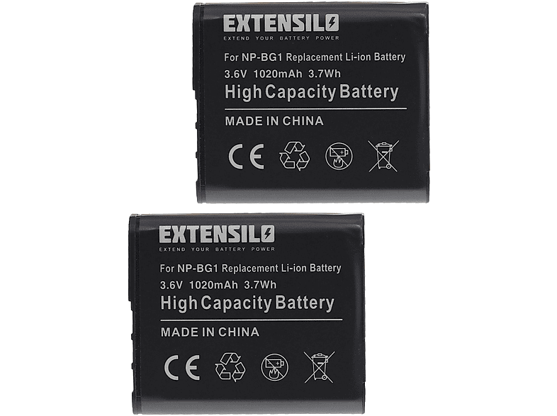 EXTENSILO kompatibel mit Sony Cyber-Shot DSC-W290, DSC-W275, DSC-W290/B, DSC-W290/T, DSC-W30, DSC-W290/L Li-Ion Akku - Kamera, 3.6 Volt, 1020