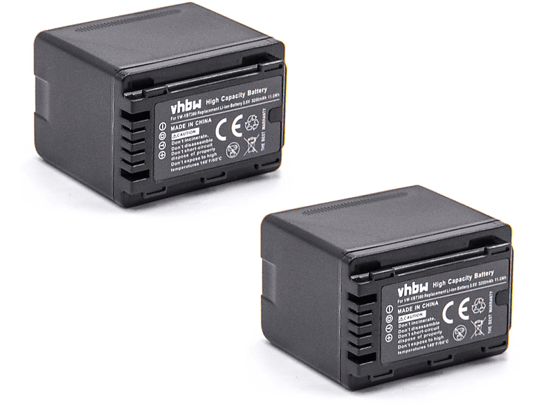 VHBW kompatibel mit Panasonic HC-VX989, HC-VX878, HC-V777, HC-V770EB, HC-V750EB, HC-VX870, HC-V757 Li-Ion Akku - Kamera, 3.6 Volt, 3200