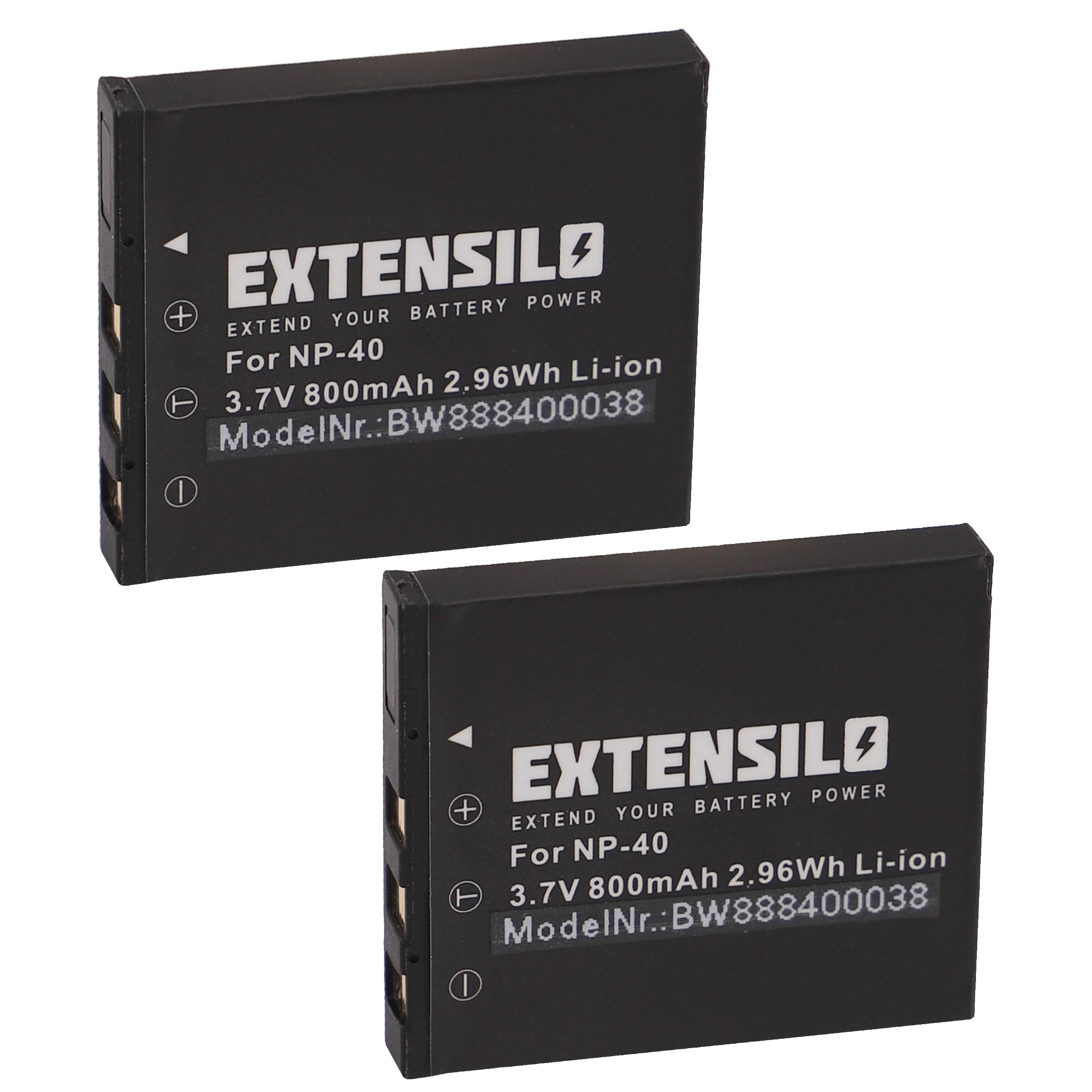 EXTENSILO kompatibel mit Fujifilm FinePix F480, F470, F-402, F460, F-455, F420, 3.7 Volt, F402, F-420, Kamera, Li-Ion F455, - 800 F-460, F610 Akku