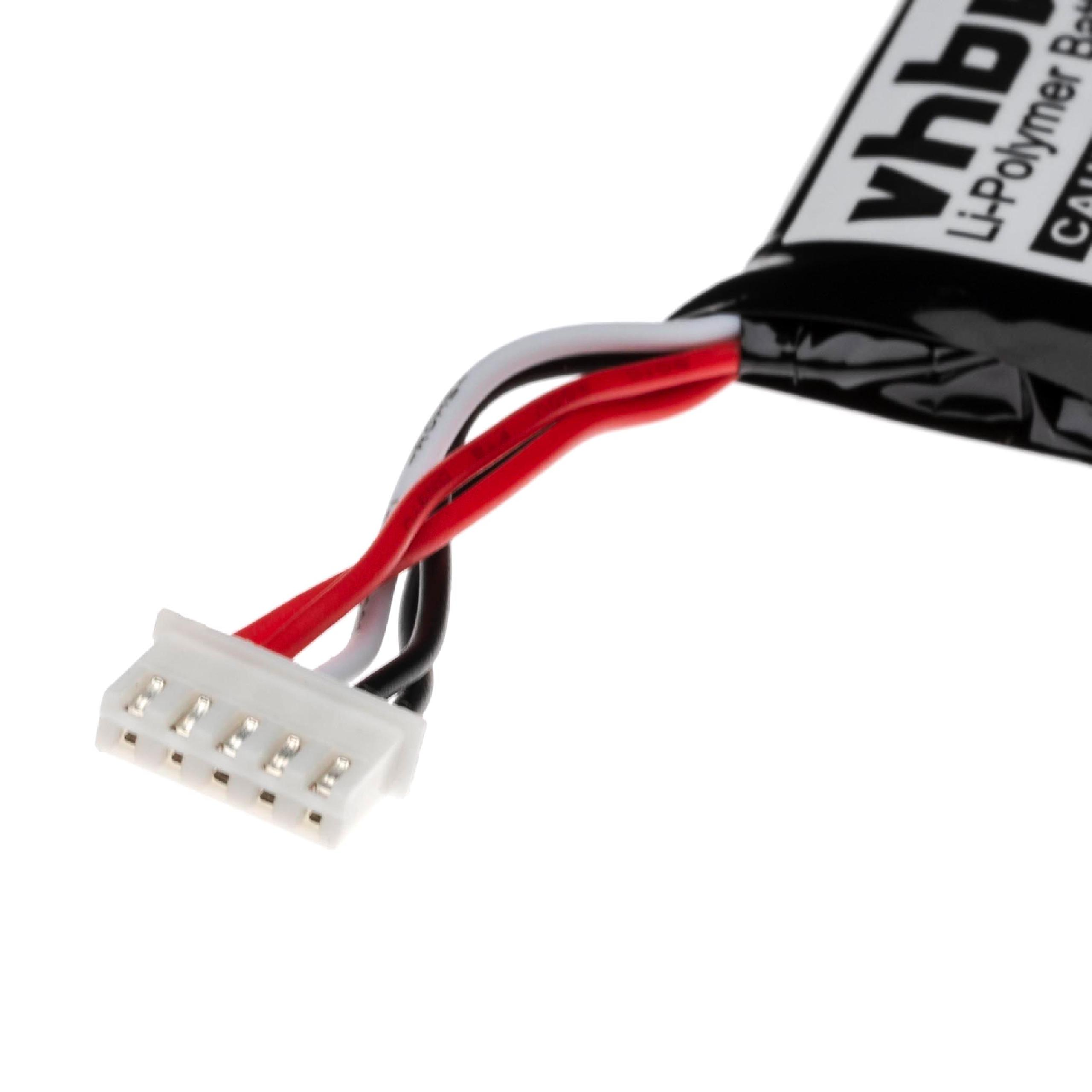 Nahaufnahme eines weißen Steckers mit roten, weißen und schwarzen Drähten. Die Drähte sind mit dem Stecker verbunden.