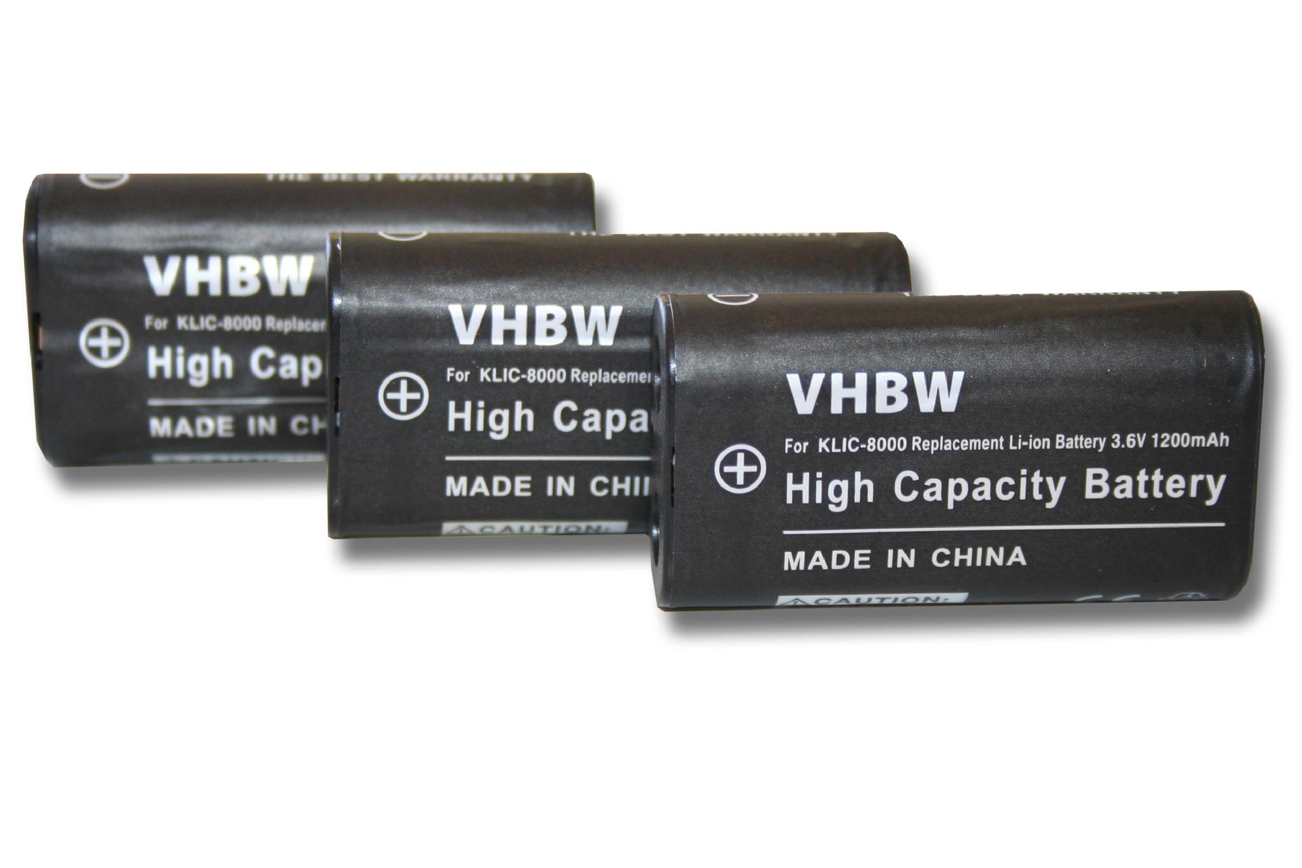 VHBW Caplio Akku - RZ1, Kamera, kompatibel 3.6 Li-Ion 1200 mit Ricoh Volt, R1 R1S, R2,
