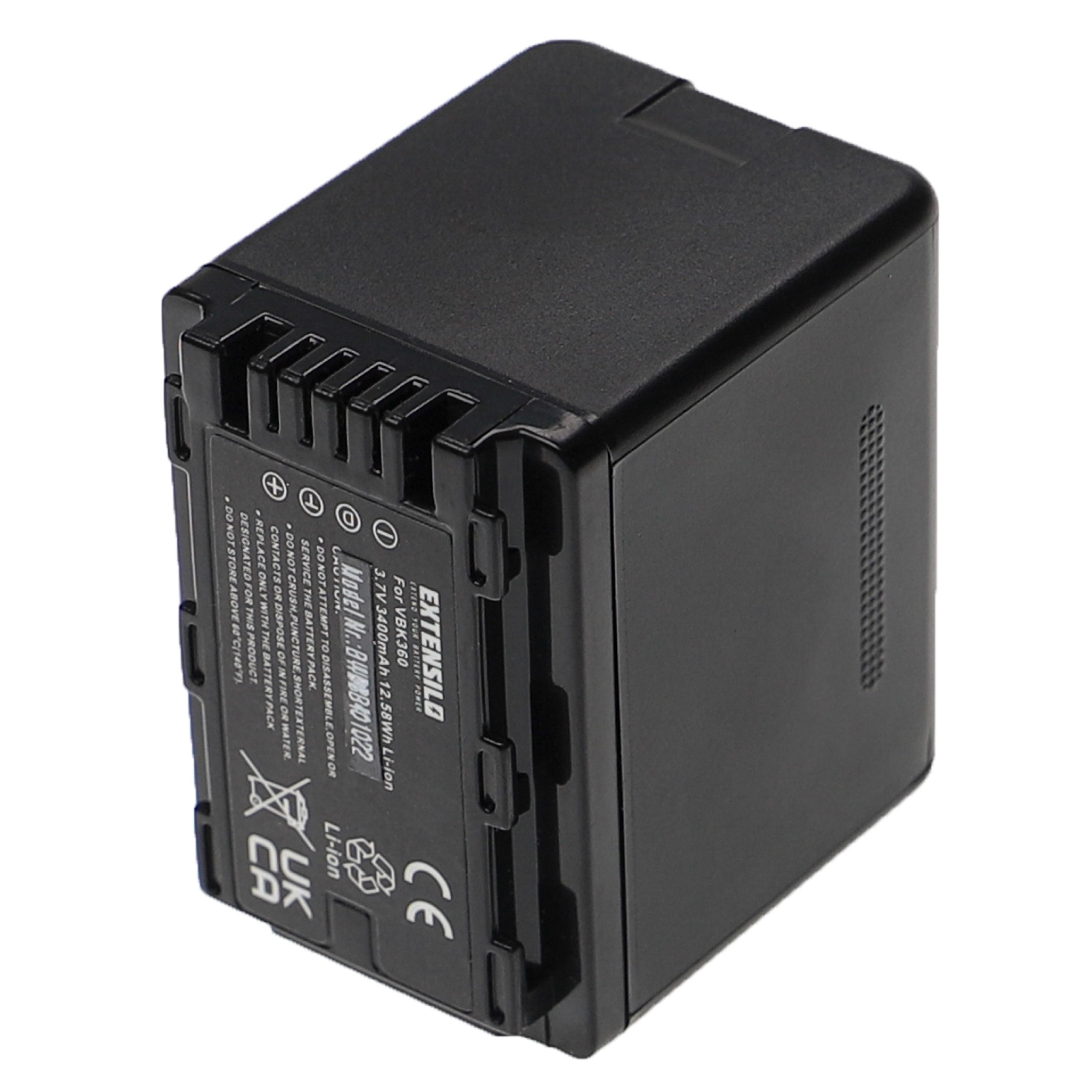 SDR-T50K, Volt, Akku SDR-T55 Panasonic 3400 mit Li-Ion - Kamera, 3.7 EXTENSILO kompatibel