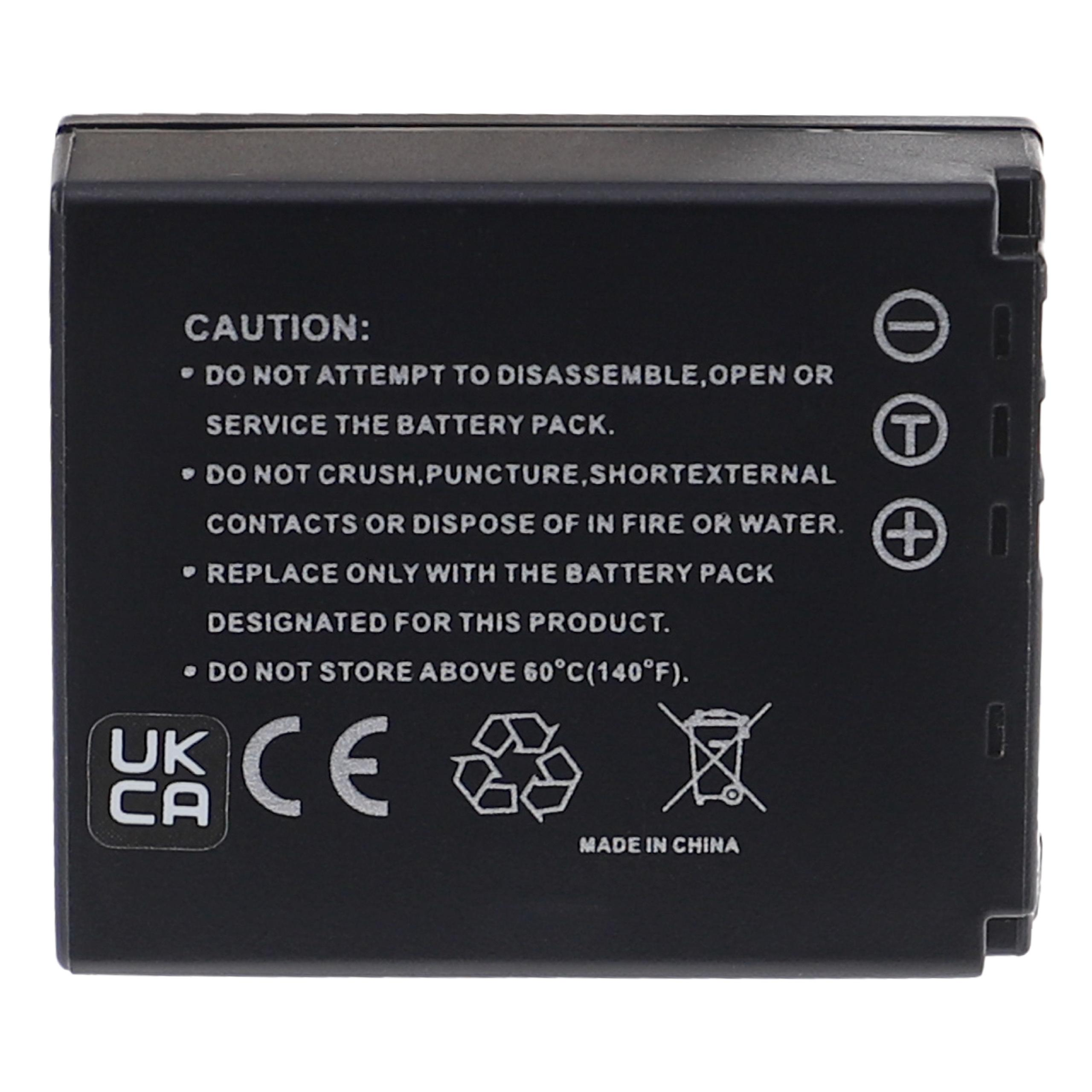 Lumix - EXTENSILO Akku 3.7 Kamera, Li-Ion mit DMC-TZ50 1000 kompatibel Volt, Panasonic