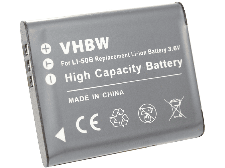 VHBW kompatibel mit Casio Tough TG-820 iHS, TG-620 his, TG-620, TG-820, TG-810 Li-Ion Akku - Kamera, 3.6 Volt, 600