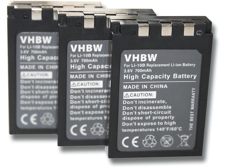 VHBW 3.6 Ersatz 700 Volt, für Li-10B Li-12B, für Kamera, Akku Li-Ion - Olympus