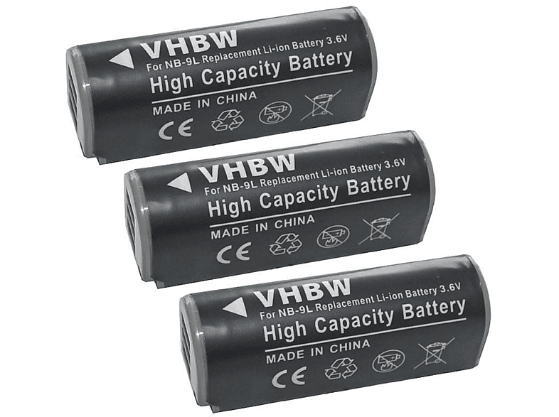 VHBW kompatibel mit Canon Ixy 600 50s - Li-Ion Volt, Akku Kamera, 3.6