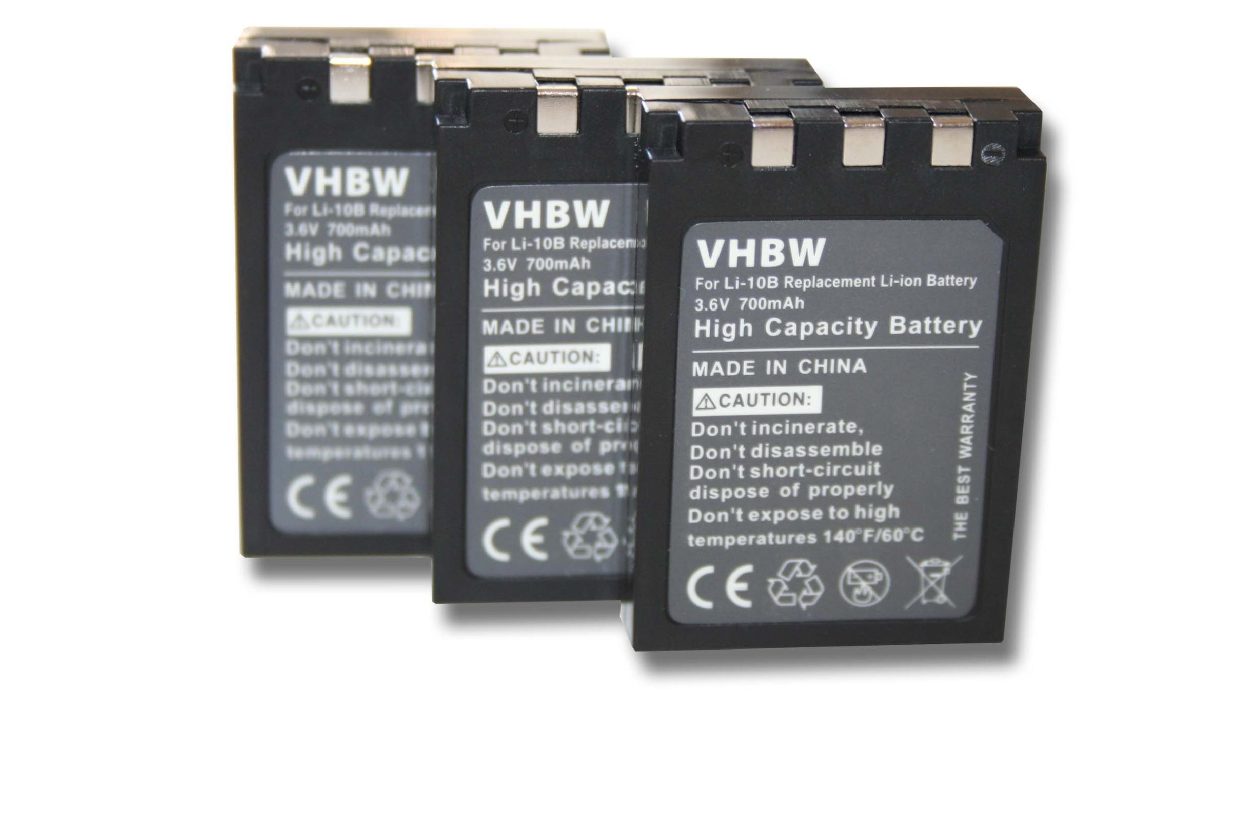 VHBW kompatibel mit Olympus FE-200, IR-500 - Akku Kamera, Volt, Li-Ion 700 3.6