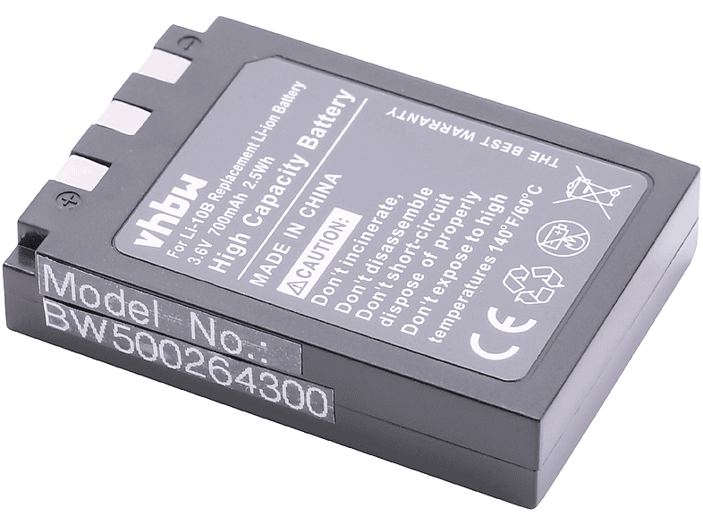 VHBW kompatibel mit Olympus STYLUS / µ-Serie 800, 600, 810, 1000, 400, 300 Digital , 500 Digital, 410 Li-Ion Akku - Kamera, 3.6 Volt, 700