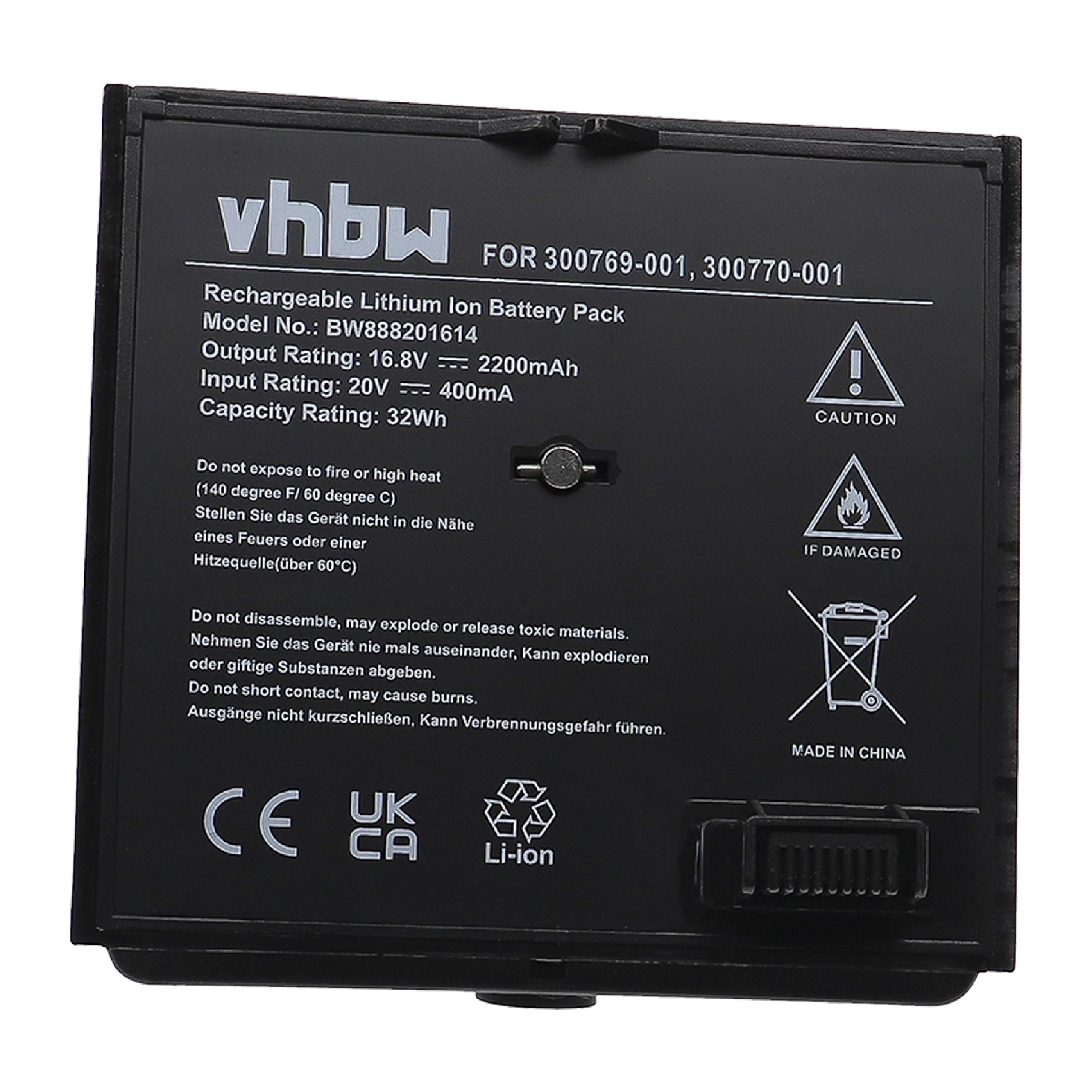 - 300770-001 300769-001, VHBW 2200 Lautsprecher, Bose Volt, für Akku Ersatz für Li-Ion 16.8