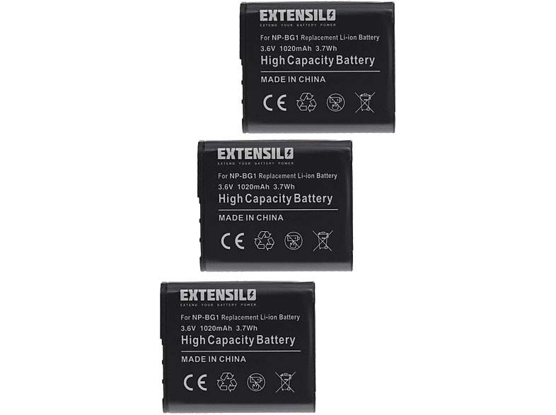 EXTENSILO kompatibel mit Sony Cyber-Shot DSC-T20/B, DSC-T20/P, DSC-T100S, DSC-T20, DSC-T100/R, DSC-T100/B Li-Ion Akku - Kamera, 3.6 Volt, 1020