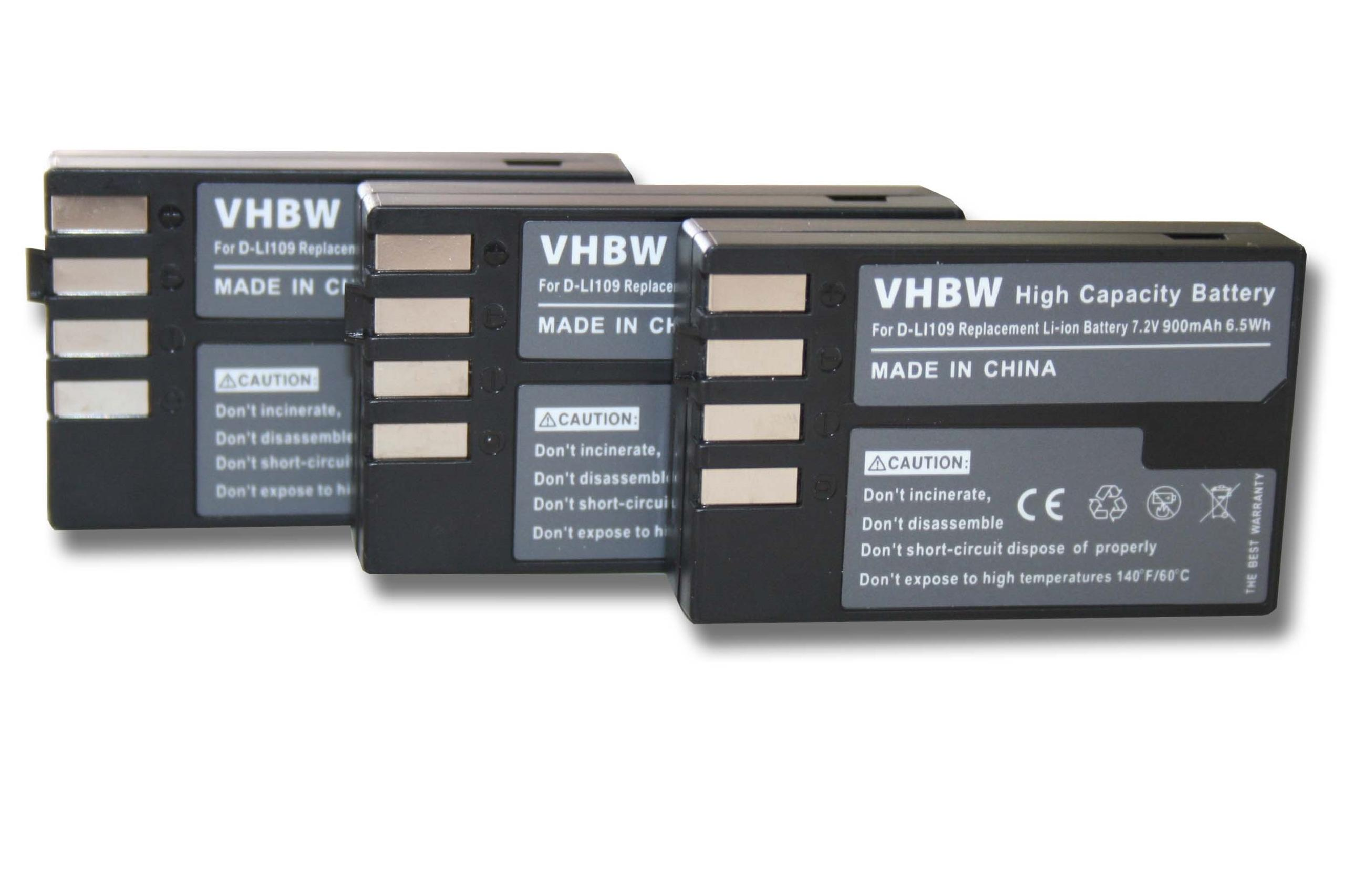 VHBW kompatibel mit - K-70, K-P, K-S1, K-R, Kamera, KR, 7.2 KP, Volt, K70, K2, K-2, K-S2 900 Akku KS1, Pentax Li-Ion