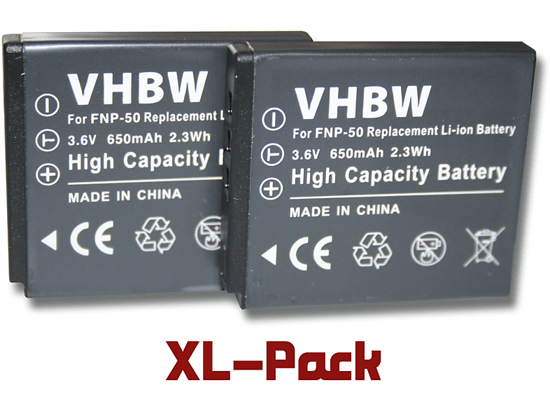 VHBW kompatibel mit Medion Life Li-Ion 86938 MD X44038, P44034, MD 86934, 3.6 Volt, 650 - Kamera, Akku