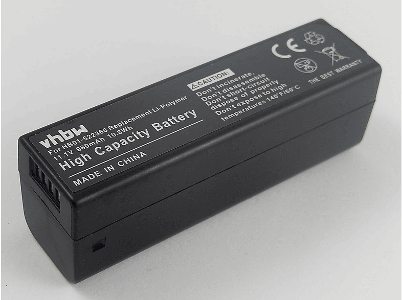 VHBW Ersatz für HB01-522365 für Li-Polymer Akku - Kamera, 11.1 Volt, 980