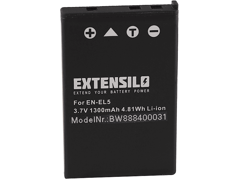 EXTENSILO kompatibel mit Klicktel Navigator K5, K410, K400 Li-Ion Akku - Kamera, 3.7 Volt, 1300