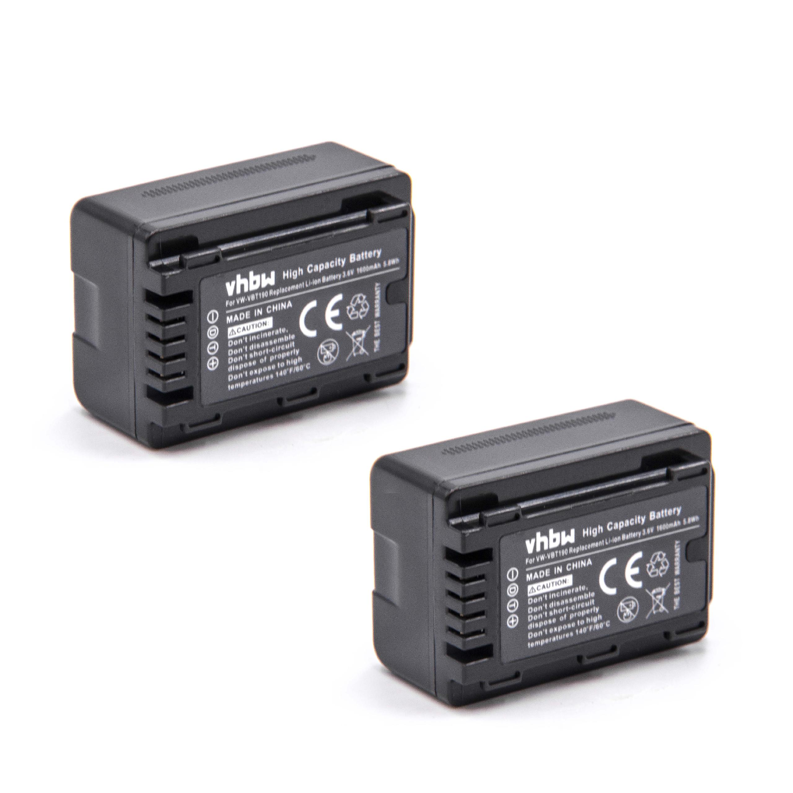 VHBW kompatibel mit Panasonic HC-VXF999, 1600 Volt, HC-VX989, - Akku HC-W570, 3.6 HC-W580, HC-WX979, Kamera, Li-Ion HC-VXF1 HC-W850EB
