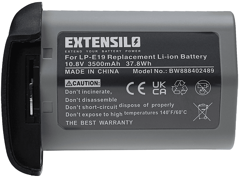 EXTENSILO kompatibel mit Canon EOS R3, 1DX, 1D X, X Mark II Li-Ion Akku - Kamera, 10.8 Volt, 3500