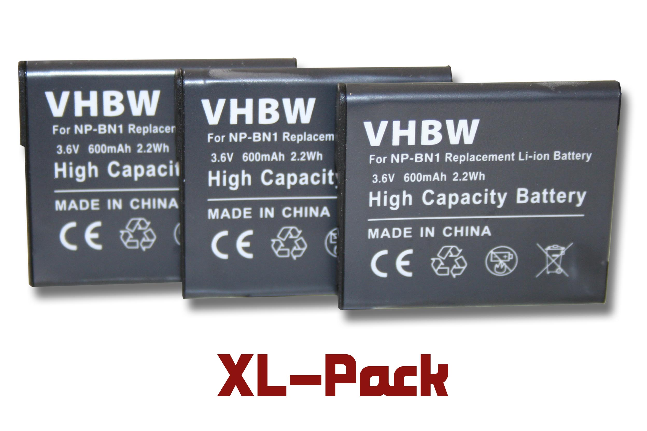 VHBW kompatibel DSC-W710, 3.6 mit DSC-W830, DSC-W730, Kamera, DSC-W650, Volt, Cybershot DSC-W670, Li-Ion Akku 600 DSC-W810 DSC-W690, - Sony