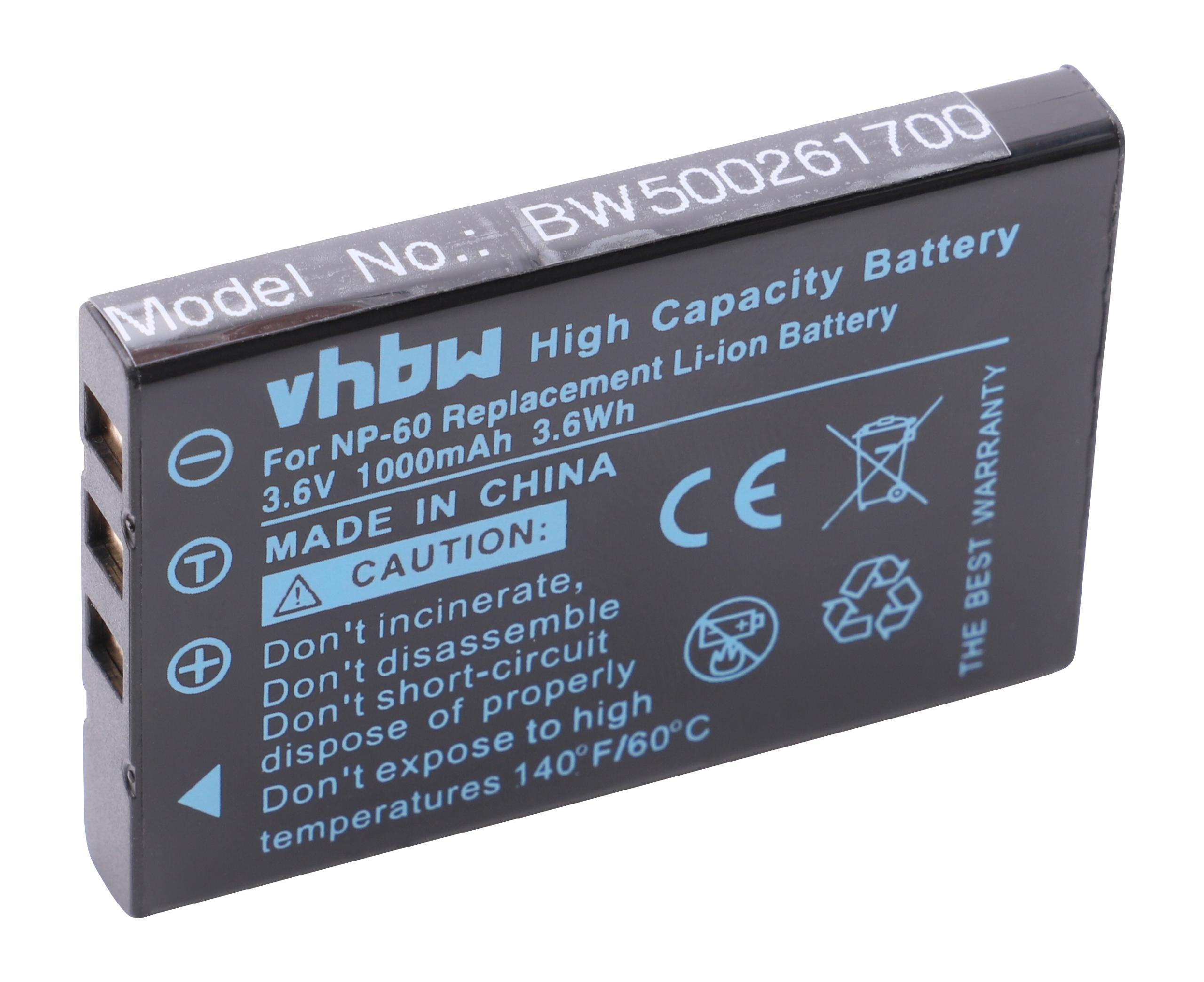 VHBW kompatibel mit Ricoh Akku 3.6 Kamera, G3 - Li-Ion 1000 Volt